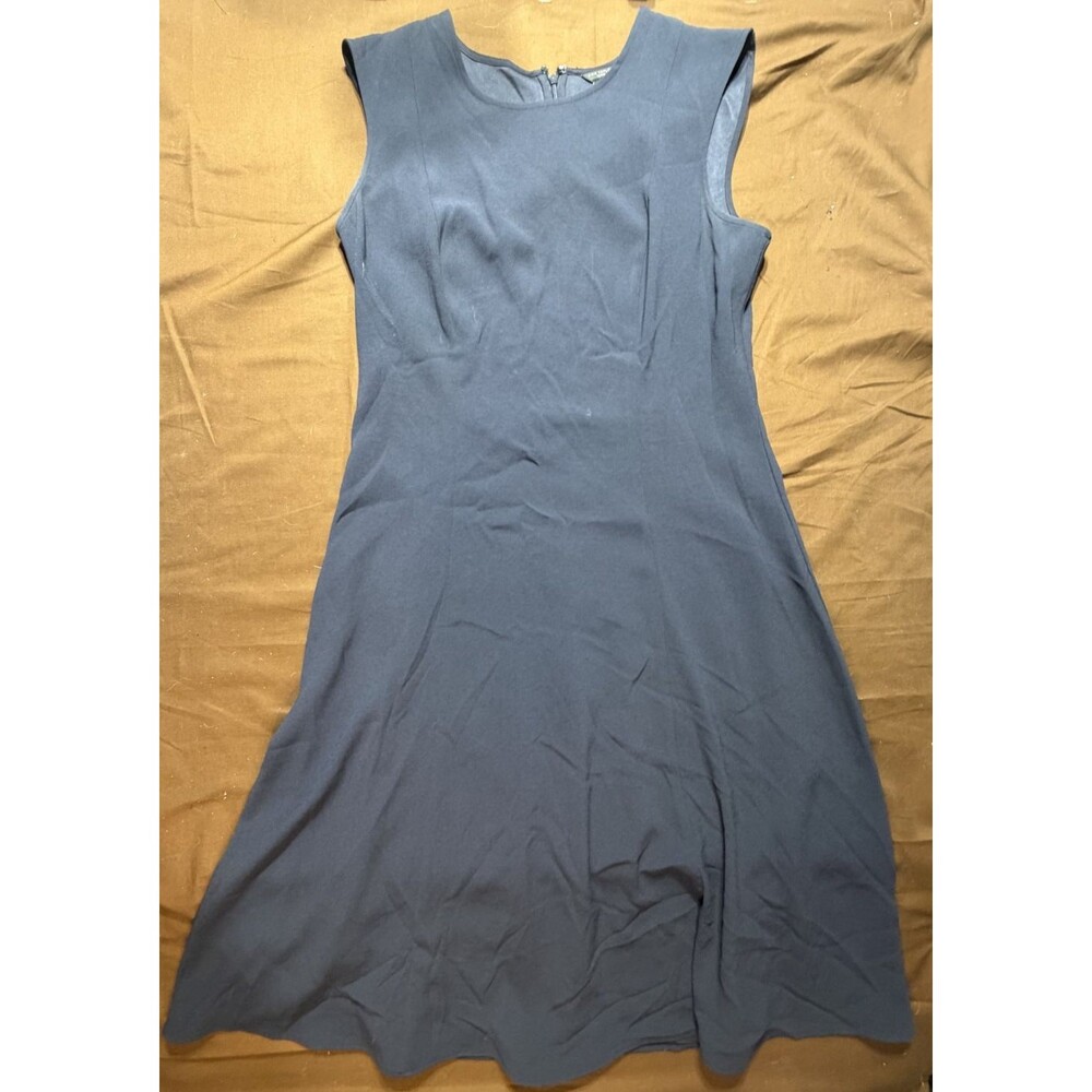 Ann Taylor Women's Navy Sleeveless A-Line Dress Size 12P Petite Classic